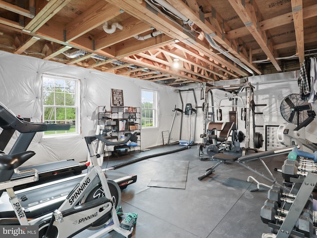exercise area featuring healthy amount of natural light