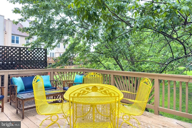 46919 Trumpet Cir, Sterling, VA 20164 - wooden terrace with an outdoor living space