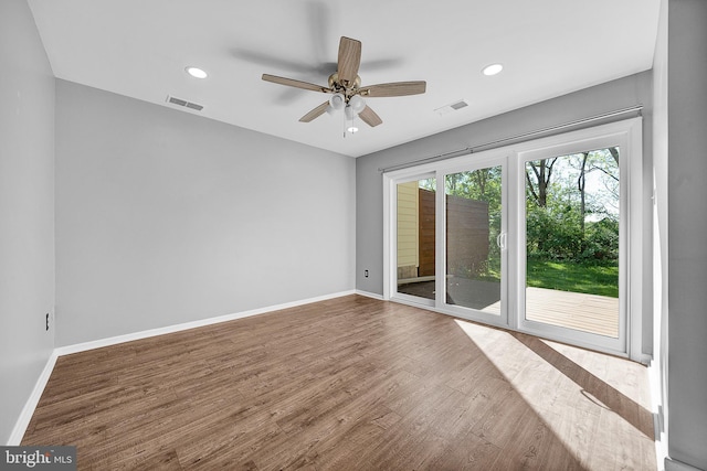 4 Ingham Way, New Hope, PA 18938 - empty room featuring wood finished floors, baseboards, a ceiling fan, and recessed lighting