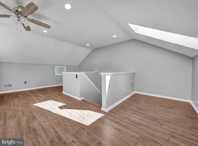 4 Ingham Way, New Hope, PA 18938 - additional living space featuring a skylight, recessed lighting, wood finished floors, lofted ceiling, and baseboards