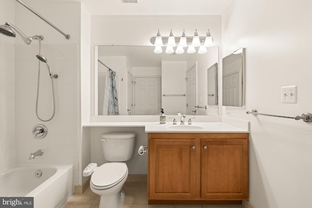 11710 Old Georgetown Rd Unit 1504, North Bethesda, MD 20852 - full bathroom with shower / bathtub combination with curtain, vanity, toilet, and tile patterned flooring
