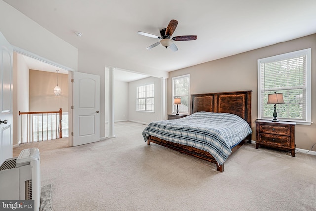 14762 Bell Tower Rd, Woodbridge, VA 22193 - bedroom with carpet flooring, baseboards, and a ceiling fan