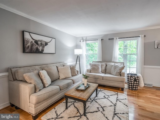 1004 England Dr, Stafford, VA 22554 - living room featuring ornamental molding and wood finished floors
