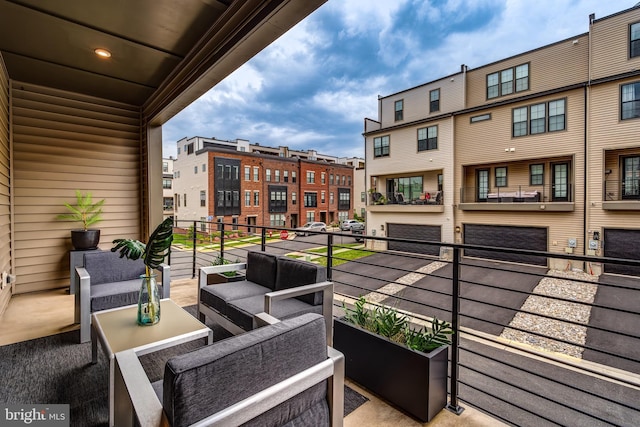 balcony with an outdoor hangout area
