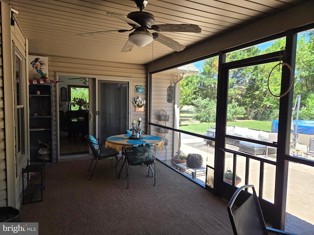 105 Woodview Dr, Harrington, DE 19952 - sunroom with ceiling fan and healthy amount of natural light