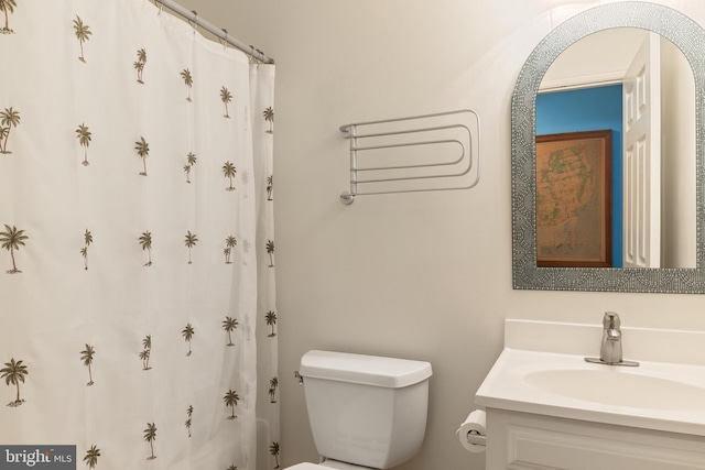 full bathroom with toilet and vanity