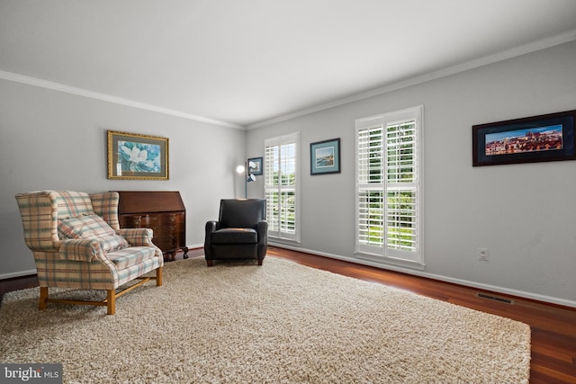 11680 Pellow Circle Ct, Herndon, VA 20170 - sitting room featuring ornamental molding, wood finished floors, and baseboards