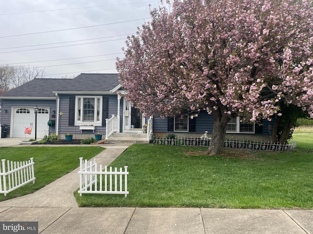 view of front facade with a garage and a shingled roof
