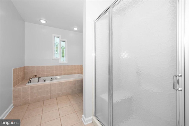4211 Springview, Jefferson, MD 21755 - bathroom featuring tile patterned flooring, a shower stall, and a bath