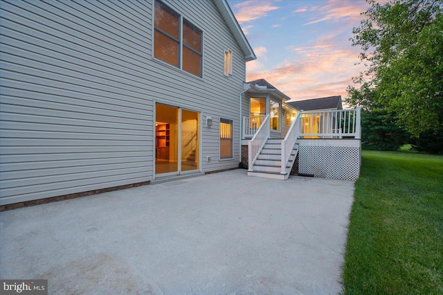 4211 Springview, Jefferson, MD 21755 - rear view of house with a patio area, a yard, a wooden deck, and stairs