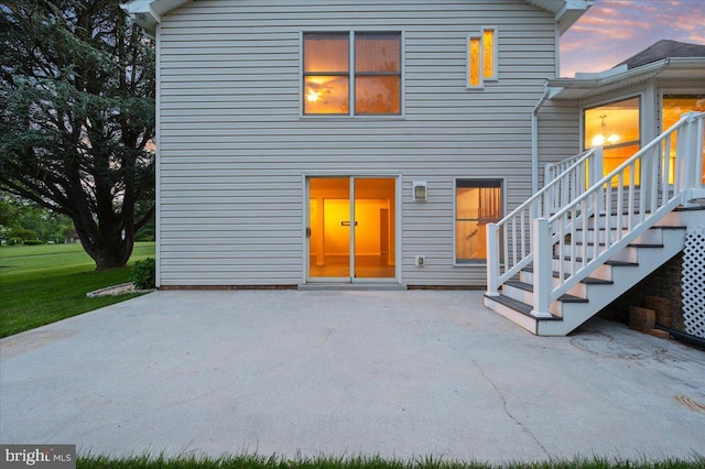 4211 Springview, Jefferson, MD 21755 - rear view of property featuring a patio area, a lawn, and stairs
