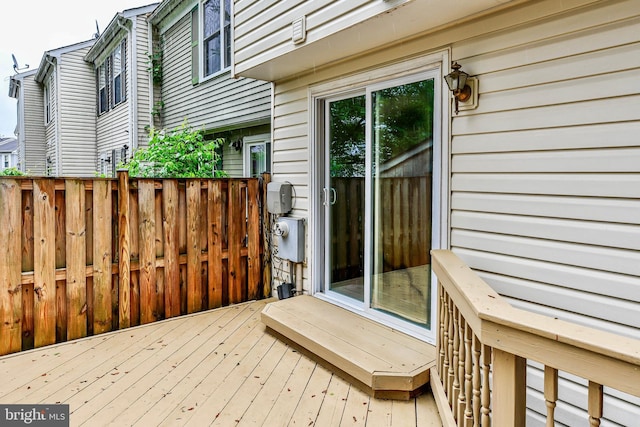 deck featuring fence