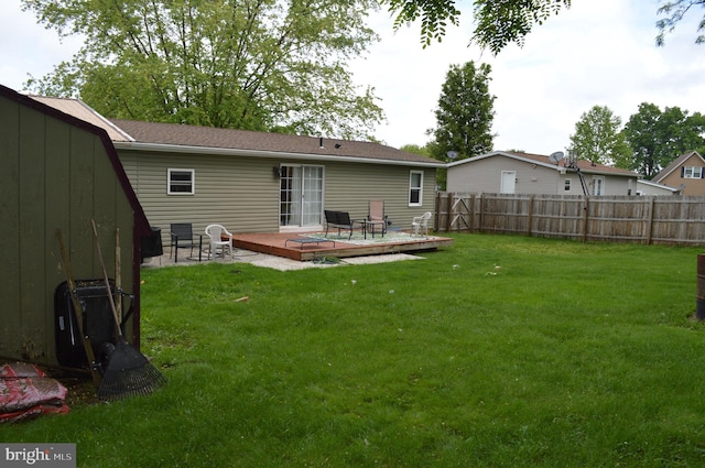 rear view of house with a deck