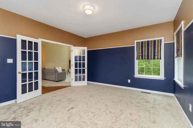 2200 Exeter Ct, Fallston, MD 21047 - spare room with french doors, carpet, and baseboards