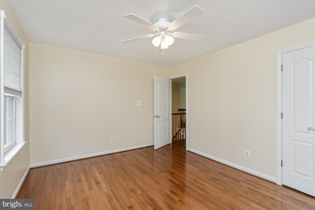 2200 Exeter Ct, Fallston, MD 21047 - empty room featuring ceiling fan, light wood-style floors, and baseboards