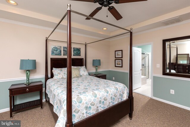 31766 Chablis Ln Unit 76, Lewes, DE 19958 - carpeted bedroom with baseboards, ornamental molding, recessed lighting, and ensuite bathroom