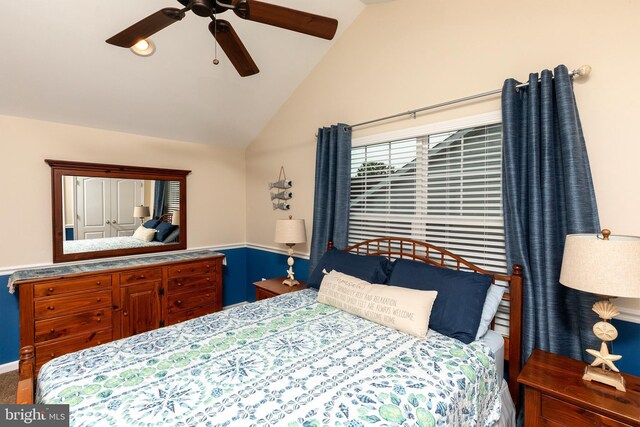31766 Chablis Ln Unit 76, Lewes, DE 19958 - bedroom featuring vaulted ceiling and ceiling fan