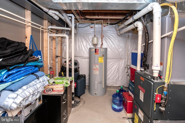31766 Chablis Ln Unit 76, Lewes, DE 19958 - unfinished basement featuring electric water heater and heating unit