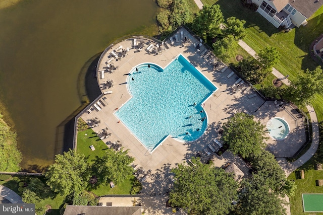 31766 Chablis Ln Unit 76, Lewes, DE 19958 - drone / aerial view of a pool
