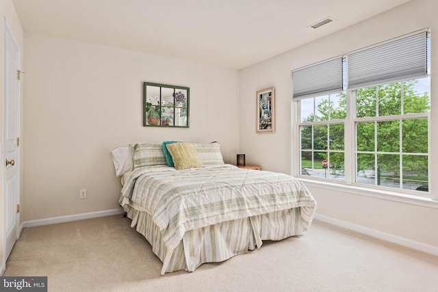 bedroom with baseboards and carpet floors
