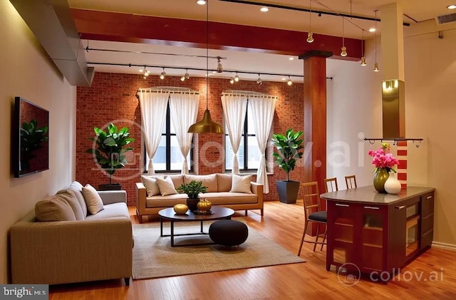 428 N 13th St Unit 3E, Philadelphia, PA 19123 - community lobby featuring brick wall