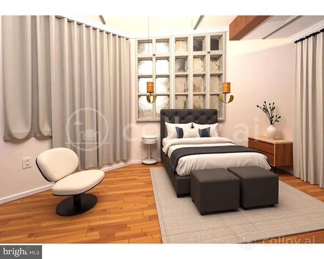 428 N 13th St Unit 3E, Philadelphia, PA 19123 - bedroom featuring wood finished floors and baseboards