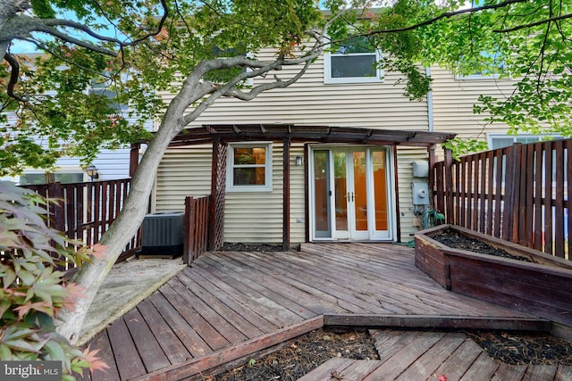 8838 Cross Country Pl, Gaithersburg, MD 20879 - deck with cooling unit and french doors