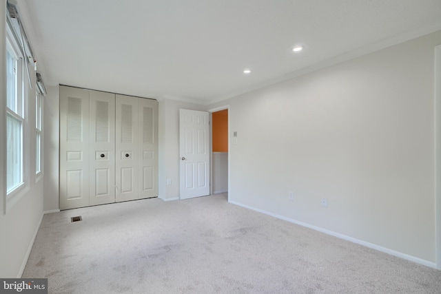 8838 Cross Country Pl, Gaithersburg, MD 20879 - unfurnished bedroom featuring carpet, baseboards, recessed lighting, and a closet