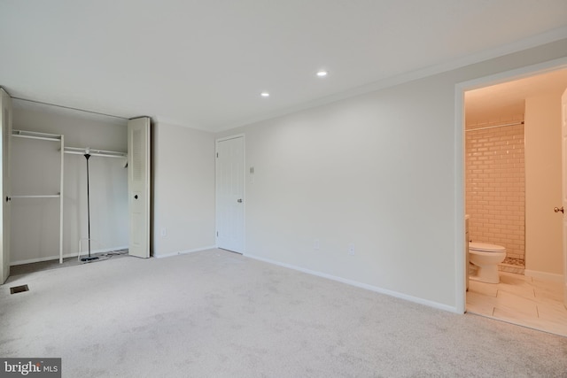 8838 Cross Country Pl, Gaithersburg, MD 20879 - unfurnished bedroom featuring carpet flooring, recessed lighting, baseboards, a closet, and ensuite bathroom