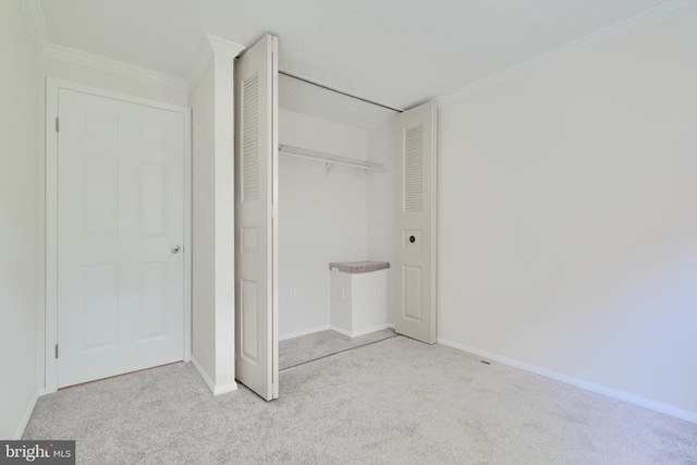 8838 Cross Country Pl, Gaithersburg, MD 20879 - unfurnished bedroom with crown molding, carpet flooring, a closet, and baseboards