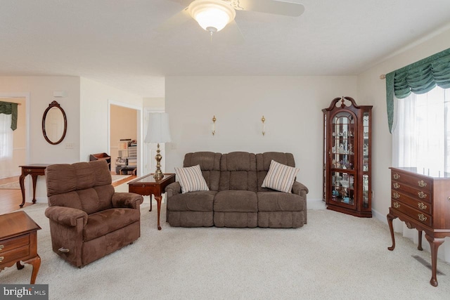 2799 Greenway Ct, Rockingham, VA 22802 - living room with carpet flooring and a ceiling fan