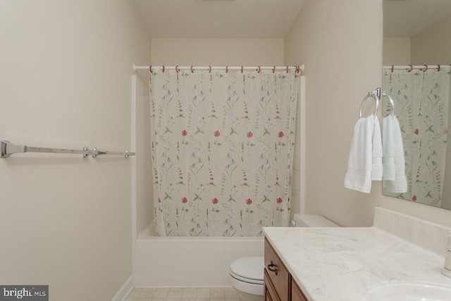 2799 Greenway Ct, Rockingham, VA 22802 - bathroom featuring toilet, vanity, shower / tub combo, and baseboards