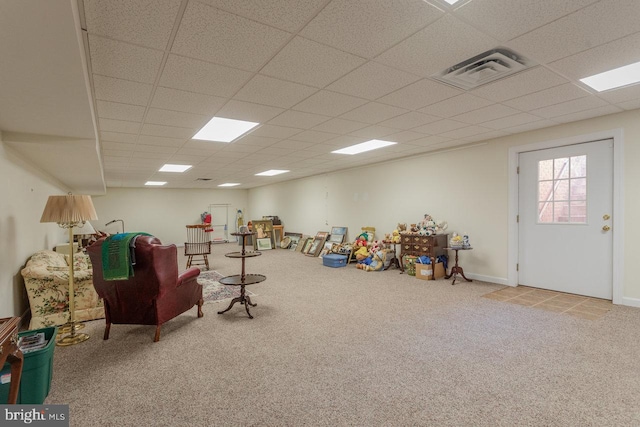 2799 Greenway Ct, Rockingham, VA 22802 - game room featuring carpet and a drop ceiling