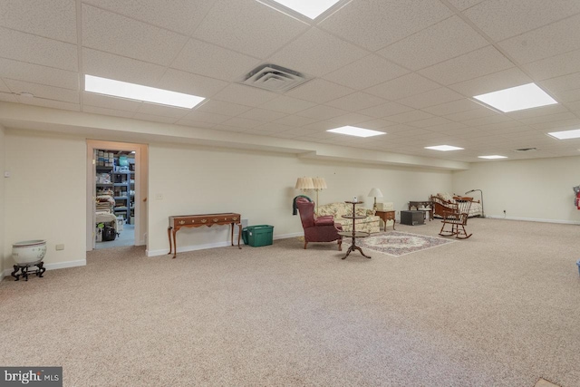 2799 Greenway Ct, Rockingham, VA 22802 - miscellaneous room featuring carpet, a drop ceiling, and baseboards