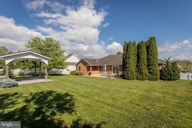 2799 Greenway Ct, Rockingham, VA 22802 - view of yard featuring a patio area, a ceiling fan, and a gazebo