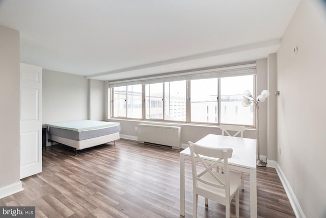 922 24th St NW Unit 806, Washington, DC 20037 - bedroom with radiator, wood finished floors, and baseboards