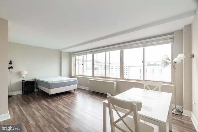 922 24th St NW Unit 806, Washington, DC 20037 - bedroom with radiator, wood finished floors, and baseboards