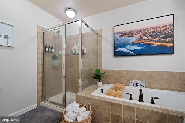 7135 Huntley Creek Pl Unit 55, Alexandria, VA 22306 - bathroom featuring a garden tub and a shower stall