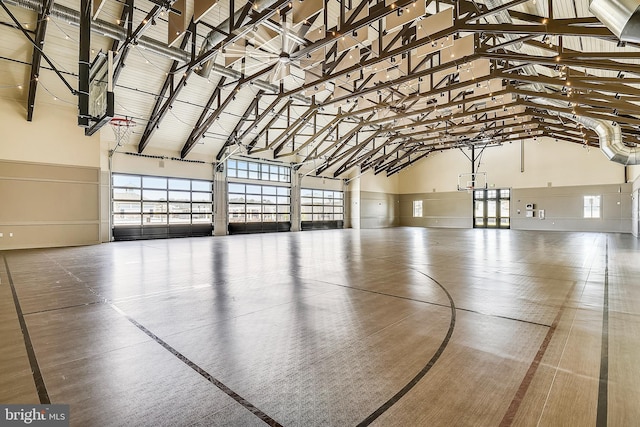 view of basketball court with healthy amount of natural light