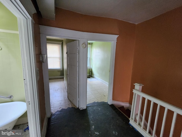 hallway with baseboards