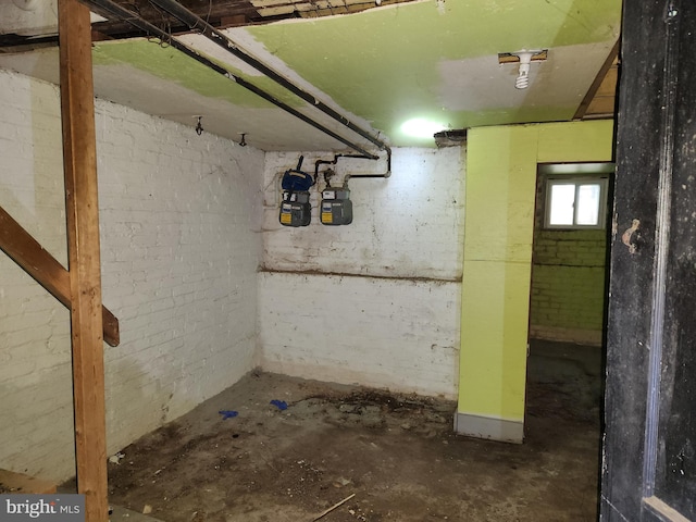 below grade area with gas meter