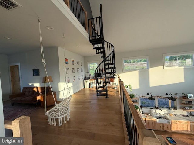 6010 Martinsburg Rd, Berkeley Springs, WV 25411 - stairway featuring wood finished floors and recessed lighting