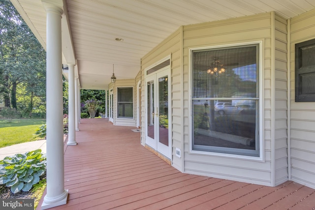 10150 Lapworth Pl, Charlotte Hall, MD 20622 - wooden porch with french doors