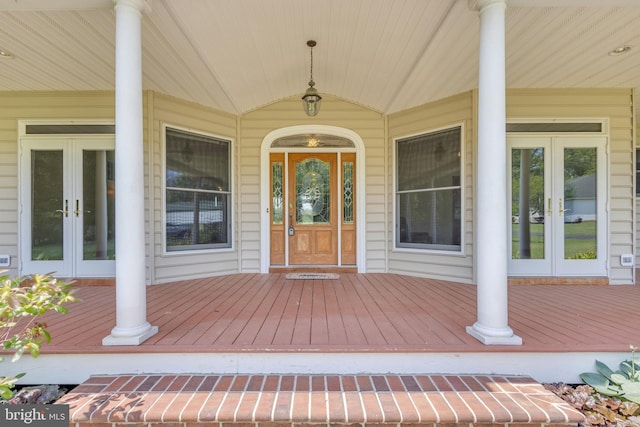 10150 Lapworth Pl, Charlotte Hall, MD 20622 - doorway to property with french doors and a porch