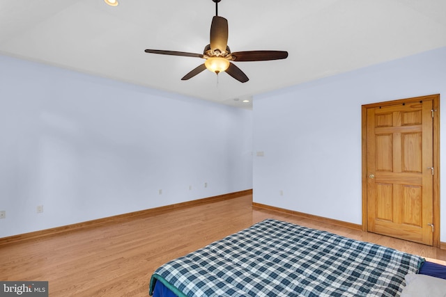 10150 Lapworth Pl, Charlotte Hall, MD 20622 - bedroom featuring wood finished floors, baseboards, ceiling fan, and recessed lighting