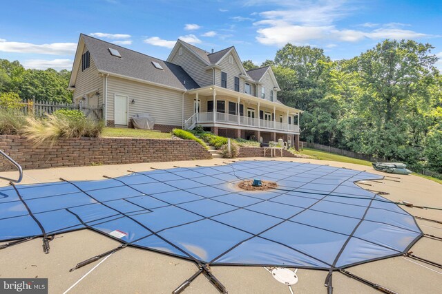 10150 Lapworth Pl, Charlotte Hall, MD 20622 - view of swimming pool with a covered pool, a patio area, and stairs