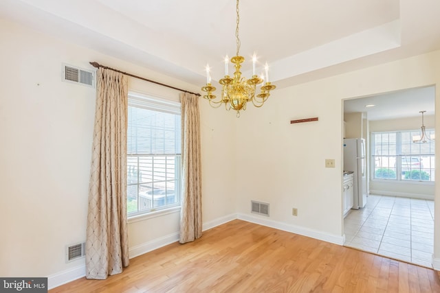 2 Larch Way, Princeton, NJ 08540 - spare room featuring a chandelier and light wood finished floors