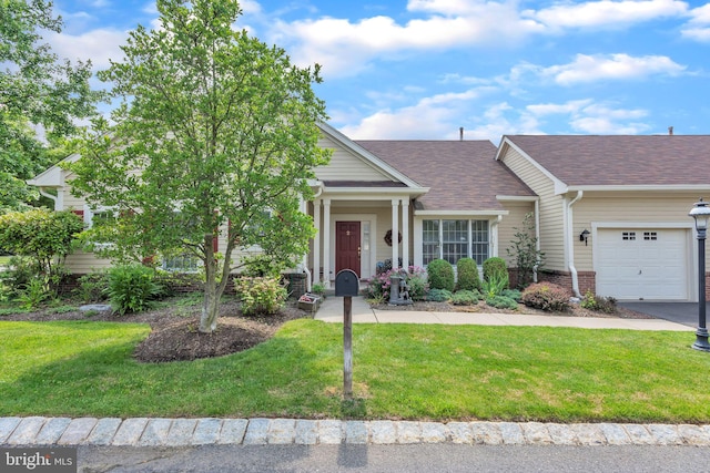 2 Larch Way, Princeton, NJ 08540 - view of front of house featuring a garage, a front lawn, and roof with shingles
