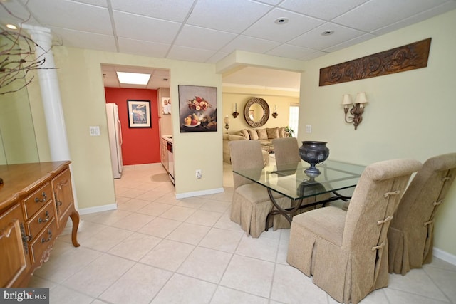 3201 Centennial Sta, Warminster, PA 18974 - dining area featuring a drop ceiling, baseboards, and light tile patterned floors