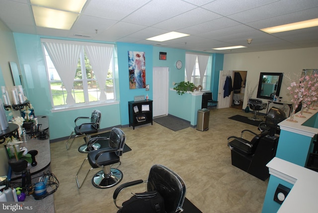 3201 Centennial Sta, Warminster, PA 18974 - exercise room with a paneled ceiling, plenty of natural light, and baseboards